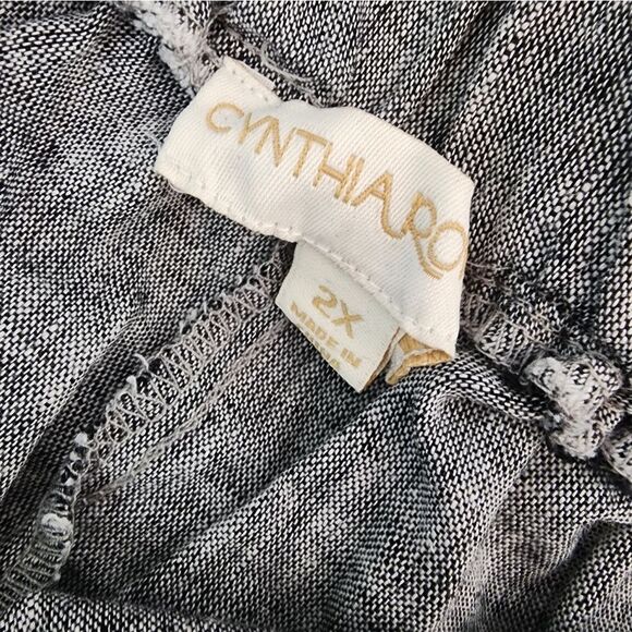 Cynthia Rowley Gray Linen Blend Crop Wide Leg Pants - Picture 6 of 12